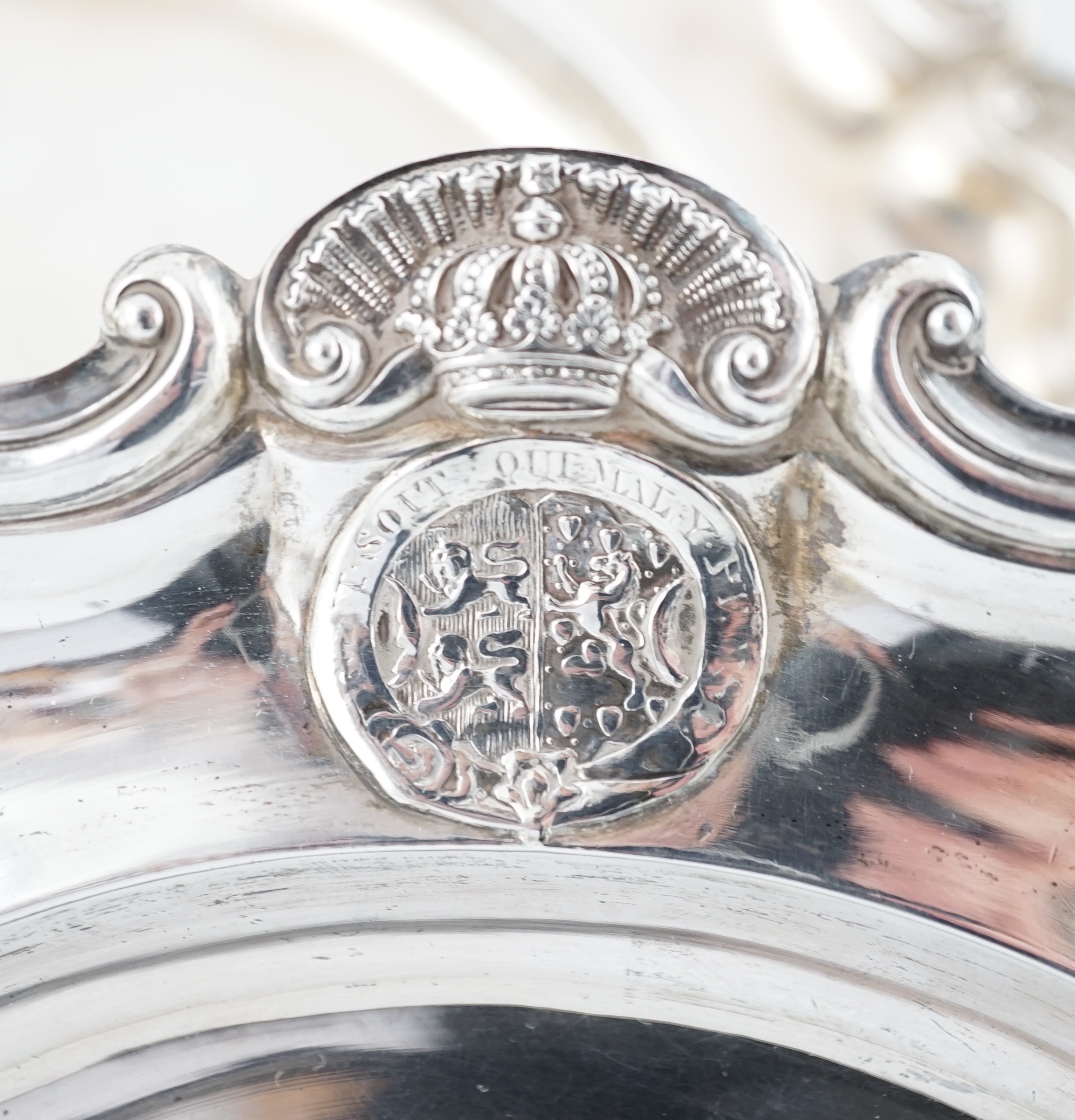 Duke of Brunswick Service: A set of six early Victorian silver dinner plates by John Mortimer & John Samuel Hunt